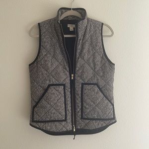 J. crew excursion herringbone print puffer vest